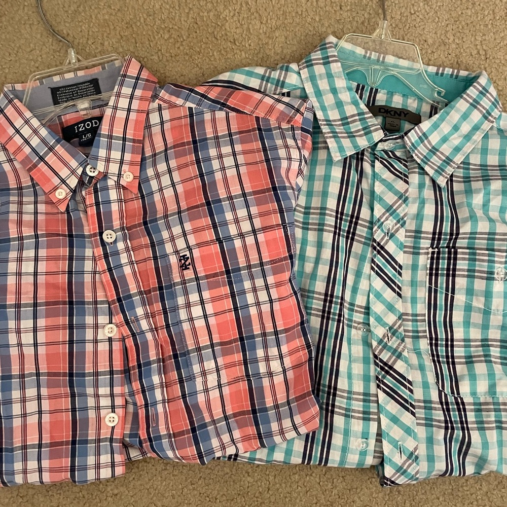 DKNY and IZOD Long Sleeve Plaid Shirts